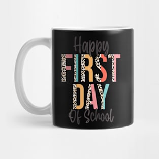 Happy First Day Of School Leopard Back To School Teacher Mug